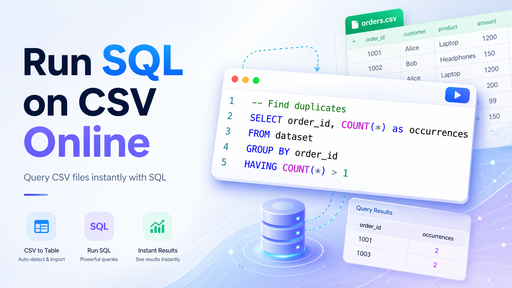 Run SQL on a CSV File Online — No Database, No Python, No Install